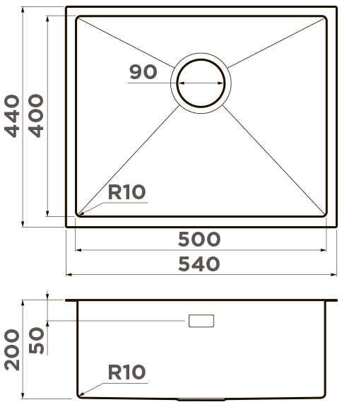 Купить Мойка кухонная Omoikiri Taki 54-U/IF GM 4973107 из